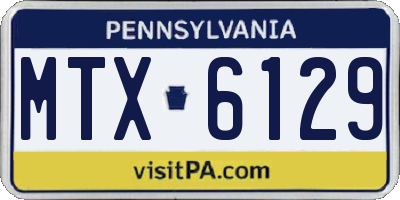 PA license plate MTX6129