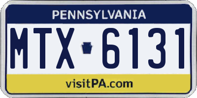 PA license plate MTX6131
