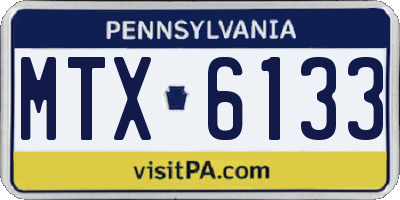 PA license plate MTX6133
