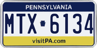 PA license plate MTX6134