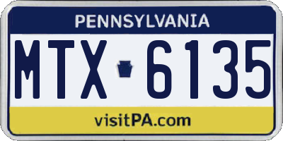 PA license plate MTX6135