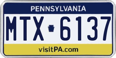 PA license plate MTX6137