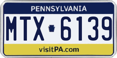 PA license plate MTX6139