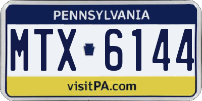PA license plate MTX6144