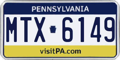 PA license plate MTX6149