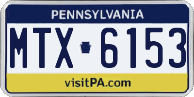 PA license plate MTX6153