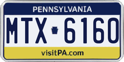 PA license plate MTX6160