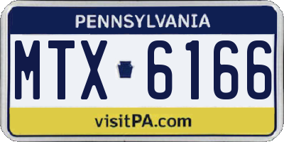 PA license plate MTX6166