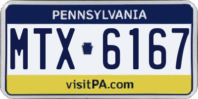 PA license plate MTX6167
