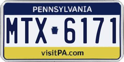 PA license plate MTX6171