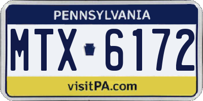 PA license plate MTX6172