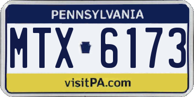PA license plate MTX6173