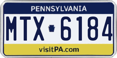PA license plate MTX6184