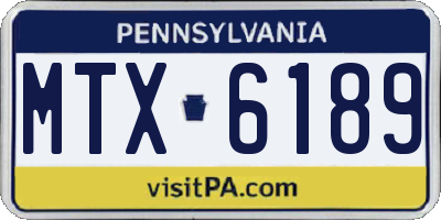 PA license plate MTX6189
