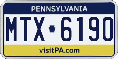 PA license plate MTX6190
