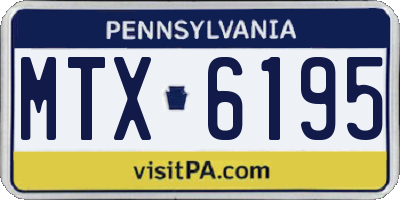 PA license plate MTX6195