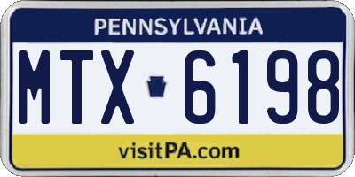 PA license plate MTX6198