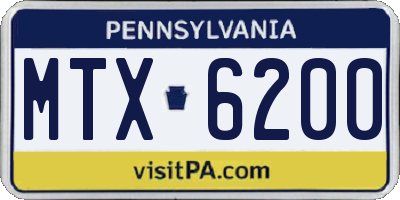 PA license plate MTX6200