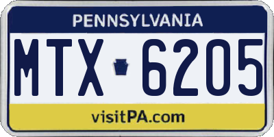 PA license plate MTX6205