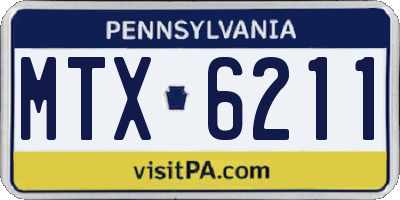 PA license plate MTX6211