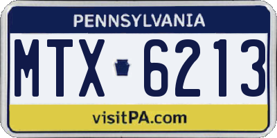 PA license plate MTX6213