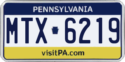 PA license plate MTX6219