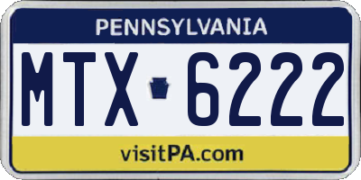PA license plate MTX6222