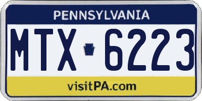 PA license plate MTX6223