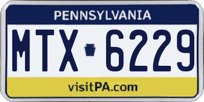 PA license plate MTX6229