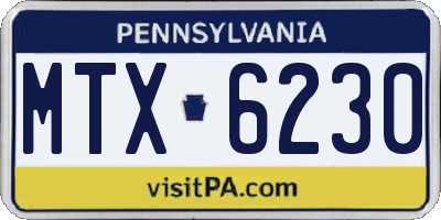 PA license plate MTX6230