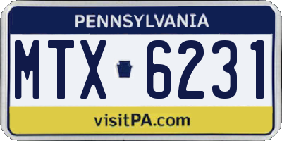 PA license plate MTX6231