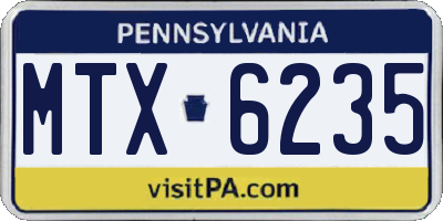 PA license plate MTX6235