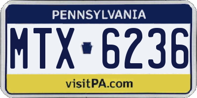 PA license plate MTX6236