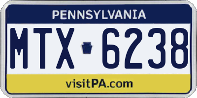 PA license plate MTX6238