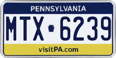 PA license plate MTX6239