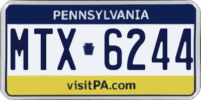 PA license plate MTX6244