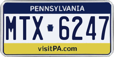 PA license plate MTX6247