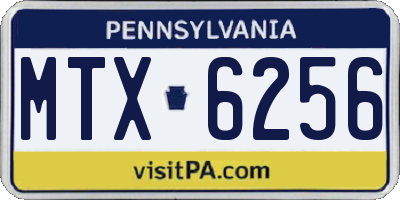 PA license plate MTX6256