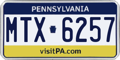 PA license plate MTX6257