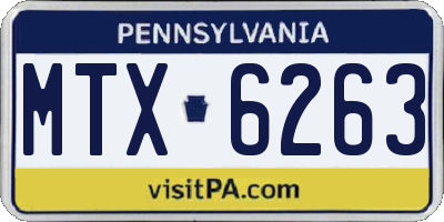 PA license plate MTX6263