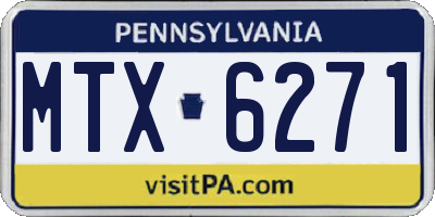 PA license plate MTX6271