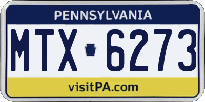PA license plate MTX6273