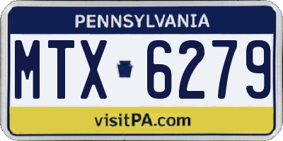PA license plate MTX6279