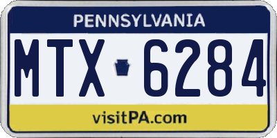 PA license plate MTX6284