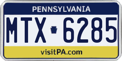 PA license plate MTX6285