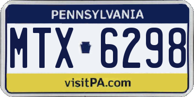 PA license plate MTX6298