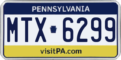 PA license plate MTX6299