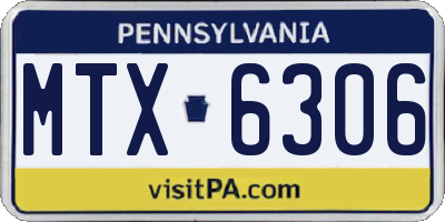PA license plate MTX6306
