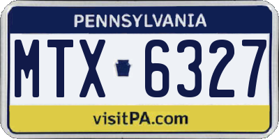 PA license plate MTX6327