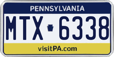 PA license plate MTX6338